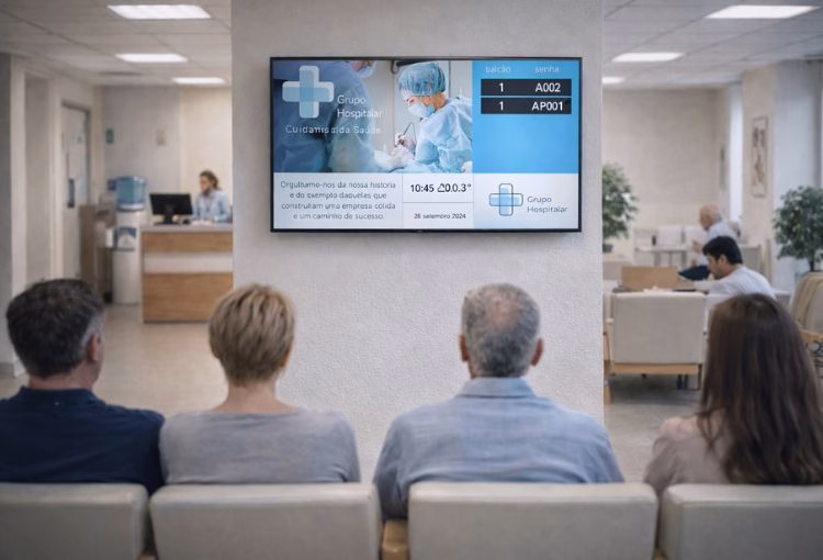 A solução Way2Queue integra-se nativamente com a Way2DigitalSignage permitindo gerir conteúdos informativos ou comerciais nos ecrãs de chamada.