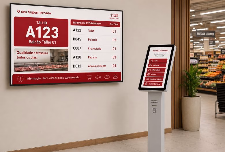 Atendimento em loja de retalho com sistema de gestão de filas Way2Queue