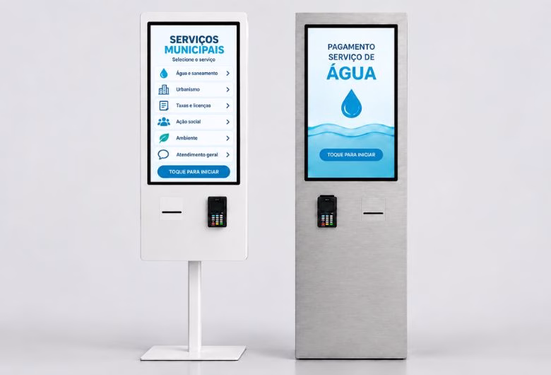 Quiosque de pagamento self-service para serviços municipais